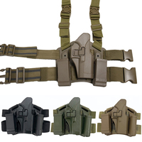 En gros, en stock : Holster tactique de jambe à double protection, à extraction rapide, à enfoncement rapide, pour G17, avec fixation à la taille
