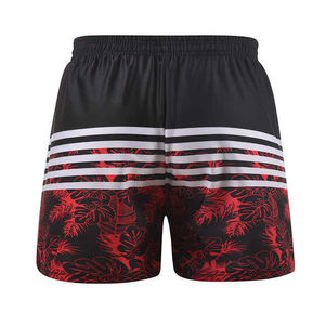 Shorts de sport blancs pour hommes avec design plissé, séchage rapide, taille élastique, longueur mi-cuisse, couleur unie, polyester, shorts d'entraînement - Product Image 4