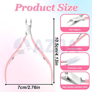 Cortacutículas Profesional de Acero Inoxidable con Mango Rosa para el Cuidado de las Uñas, Herramienta de Manicura para Recortar Cutículas con Precisión - Product Image 4