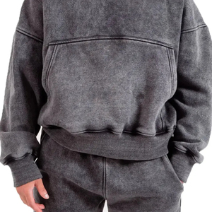 2024 High Quality Heavyweight Acid Washed Hoodie and <b>Sweatpants</b> <b>Set</b> Vintage Custom Mens French Terry Cotton Streetwear Tracksuit - Product Image 6