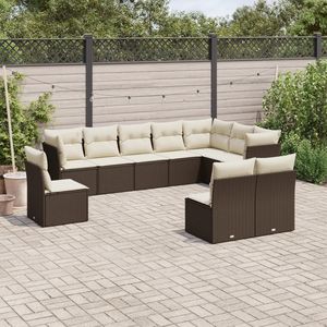 Conjunto de Sofás Modulares Grandes de Ratán PE Marrón para Jardín, Muebles de Patio con un Elegante Diseño Modular - Product Image 1