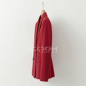 Cosh International - Blazer Rojo a Rayas de Doble Botonadura para Mujer, Estilo Griego Delta Sigma, Manga Larga - Product Image 3