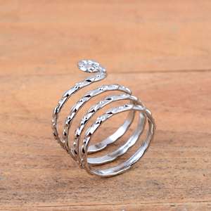 SHYAM JEWELRS Luxury Unisex 925 Sterling Silver Leaf Splint <b>Ring</b> <b>Adjustable</b> Botanical Arthritis Support Band - Product Image 5