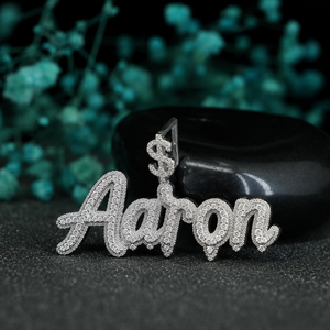 <b>Custom</b> <b>Name</b> Pendant <b>Necklace</b> 925 Sterling Silver Diamond Look Iced Out Personalized Hip Hop Pendant Luxury Jewelry Wholesale - Product Image 1