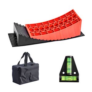 2 Pezzi Cunei di Livellamento Curvi per Camper, Accessori Esterni per RV, Capacità 8818.5 libbre, Altezza Massima di Livellamento 4 Pollici - Product Image 1