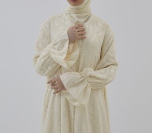 Luxurious Women Kaftan Abaya Dress Handmade Turkish Floor Length Long Sleeve Soft Breathable Polyester Floral Loose Fit - Product Image 6