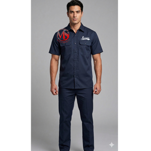 Top Selling Men's Custom Cotton Twill Security Uniform Man Workwear Button <b>Down</b> Half Sleeve Regular <b>Pant</b> & Shirt Macinic Uniform - Product Image 6