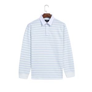 Chemise à manches longues pour homme, en coton uni, coupe classique, décontractée, col de golf/rugby, séchage rapide, douce, respirante, confortable, pour tous les jours - Product Image 1