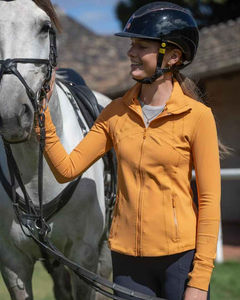 Camisa de equitación de tela elástica para mujer, ligera, transpirable, de manga corta, ropa para montar a caballo, camisas/tops de equitación - Product Image 4