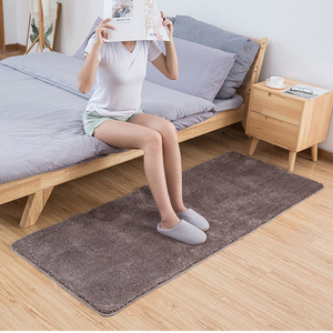 Minimalist Rectangle Chenille Bath Mat Solid Color With <b>Rubber</b> Backing Anti Slip For Bathroom <b>Floor</b> - Product Image 3