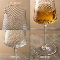 [Holar] Verres à vin en plastique côtelés incassables de 20 oz, fabriqués à Taïwan, pour fêtes, mariages, anniversaires