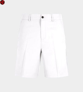 Shorts de golf pour hommes en toile blanche unie, avec logo frontal, plissés, décontractés, séchage rapide, respirants, taille mi-haute, pour sports de plein air - Product Image 5