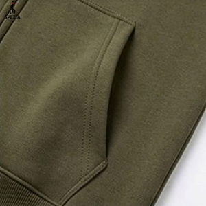 Sweat à capuche zippé intégral pour homme, style hip-hop, épais, noir, 100% coton, impression personnalisée, fermeture éclair - Product Image 5