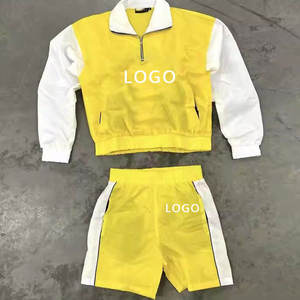 Custom Summer Nylon Polyester Shell Tracksuit Two Piece Jogging Suit <b>Track</b> Windbreaker <b>Jacket</b> Shorts Sets <b>for</b> <b>Men</b> 2 tone color - Product Image 1