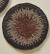 Cute <b>Round</b> Beaded Coaster Set Modern Design Durable Handmade Drink Coasters <b>Table</b> <b>Mat</b> Autumn Decor - Product Image 3