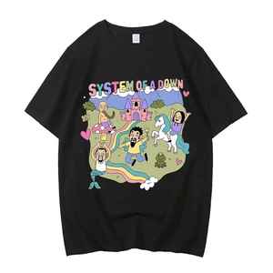 เสื้อยืดคอกลมแขนสั้นพิมพ์ลายการ์ตูน System of a Down สำหรับผู้ชาย ทรงโอเวอร์ไซส์ ผ้าเจอร์ซีย์คอตตอน 100% เป็นมิตรกับสิ่งแวดล้อม ระบายอากาศได้ดี - Product Image 1