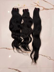 ผมแท้จากอินเดียแบบตรงเป็นมัด – ผมต่อแบบธรรมชาติสีดำ 100% ไม่ผ่านการแปรรูป - Product Image 2
