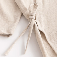 Peignoir unisexe haut de gamme en coton et lin, taille plus, avec cordon de serrage, logo personnalisé, vente directe d'usine, qualité supérieure