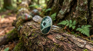 Natural Ocean Jasper Gemstone <b>Ring</b> Solid 925 Sterling Silver Handmade Boho Statement <b>Ring</b> for Women Wedding Engagement Party - Product Image 3