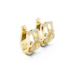 14K Yellow Gold Round Lab-Grown Diamond Earrings for Women Office Wear Earring New Grown Diamond - Product Image 2