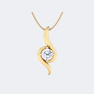 สร้อยคอเพชรทรงกลมเจียระไนแบบบริลเลียนท์ น้ำหนัก 0.50 กะรัต ทอง 14K สไตล์วินเทจ เพชรเพาะเลี้ยงในห้องปฏิบัติการ พร้อมใบรับรอง - Product Image 4
