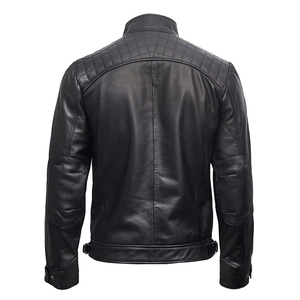 Men’s <b>Sheepskin</b> Leather <b>Jacket</b> – 1.0mm Slim Fit Winter Fur Collar YKK Zipper Custom Private Label - Product Image 3