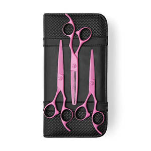 Tijeras de Corte de Pelo Rosadas Premium y Tijeras de Entresacar, Combo de Acero Inoxidable Afilado, Diseño Ergonómico, Herramientas Profesionales para Salón de Belleza - Product Image 6