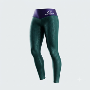 Ostriya International Breathable Quick Dry Seamless Spandex/<b>Polyester</b> Knitted Mid Waist Full Length <b>Leggings</b> Solid Pattern - Product Image 4