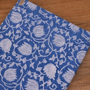 Tela de Algodón 100% Orgánica Premium, Estampada a Mano con Diseño Floral Kalamkari, de Peso Medio, Ecológica, Ignífuga, para Mujer - Product Image 4