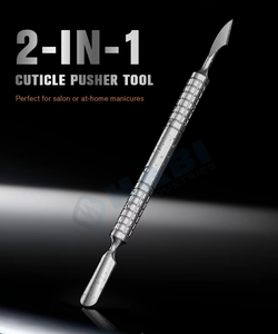 Herramienta de doble cabezal para empujar cutículas, forma de herradura, borde de cincel, acero inoxidable, herramienta de eliminación, logotipo personalizado, kit de herramientas de manicura - Product Image 3