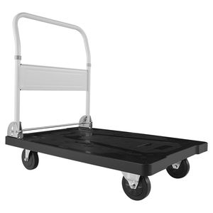 Carrello Pieghevole con Capacità di 300 kg, Ruote Girevoli da 8 Pollici, Carrello a Piattaforma Portatile con Piattaforma di Movimentazione - Product Image 1