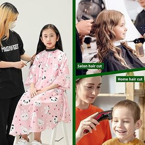Kids Barber <b>Cape</b> Adjustable Snap Closure Sleeves Water-Resistant Eco-Friendly Customizable Size Color for Boys Girls - Product Image 5