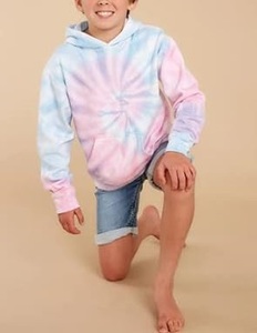 Sweat à capuche en molleton de coton gaufré tie-dye de qualité supérieure pour enfants garçons, pull thermique épais pour tout-petits - Product Image 2