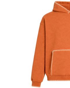 Sweat-shirt à capuche surdimensionné orange pour homme, avec poche kangourou, style streetwear, épais, décontracté, mode hiver, fabricant - Product Image 3