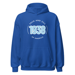 Sweat-shirt à capuche unisexe bleu royal avec motif brodé circulaire, en molleton, à manches longues, décontracté, pour l'hiver - Product Image 2
