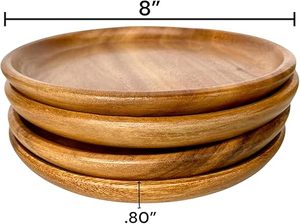 42. Artisan Handmade Round Wooden Charger Plate with Polished Finish Eco-Friendly with Stand Classic Design Crafted Mango Wood - Product Image 3