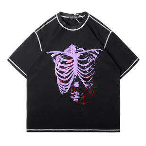 T-shirt surdimensionné épais 100% coton pour homme, t-shirt en coton lourd de haute qualité, design de logo personnalisé - Product Image 1