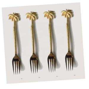 Reusable Spoons and <b>Forks</b> Stainless Steel Black Hammered Handle <b>Dessert</b> <b>Fork</b> Silver Polished Rice Serving Spoon - Product Image 3