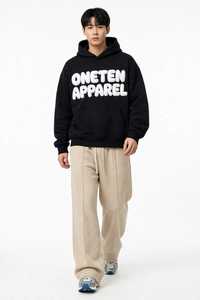 เสื้อฮู้ดดี้ผู้ชายสีดำสำหรับฤดูหนาว ยี่ห้อ Oneten Apparel แบบสวมหัวลำลอง ผ้าโพลีเอสเตอร์/คอตตอน หนานุ่ม - Product Image 5