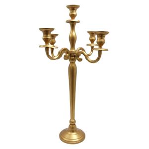 <b>Top</b> Seller Metal 5 Arms Candelabra for Home and Wedding Decoration Gold Finished Floor Candelabra Handicrafts - Product Image 1