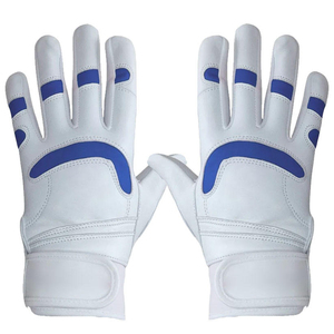 Guantes de Béisbol de Cuero Blanco y Azul, Transpirables, con Agarre Antideslizante en la Palma, Correa de Muñeca Ajustable, Tallas XL y XXL para Hombre, de la Mejor Calidad - Product Image 3