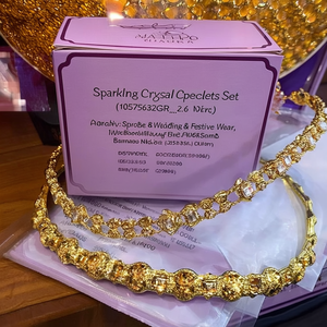Sparkling Crystal Bracelets & <b>Bangles</b> <b>Set</b> 10575632GR_2.6 for Wedding & Festive Wear - Product Image 2