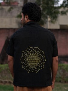 เสื้อเชิ้ตแขนสั้นผ้าคอตตอน Khadi สำหรับผู้ชายเสื้อเชิ้ตสีขาว-ขาวผิวด้านลำลองระบายอากาศได้แบบติดกระดุมสำหรับฤดูร้อน - Product Image 3