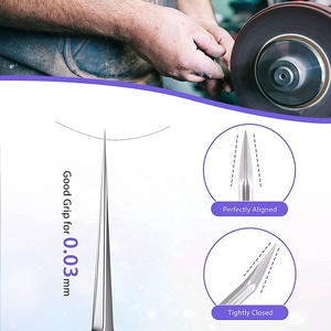 Stainless Steel Eyelash Extension Tweezers Fiber Tips Lash <b>Pliers</b> for Eyelash Extensions Grafted Professional Lash Supplies - Product Image 5