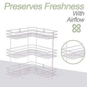 Estante de almacenamiento metálico de tres niveles para organización de alimentos en la cocina, apilable, diseño moderno, tipo vertical. - Product Image 3