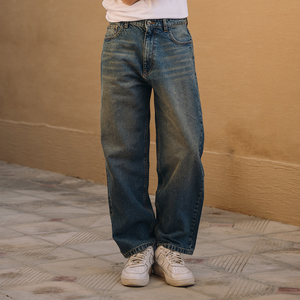 Nouveau Jean Homme Personnalisé OEM, Coupe Droite, en Denim Spandex Délavé à l'Acide, 100% Coton, Style Décontracté - Product Image 3
