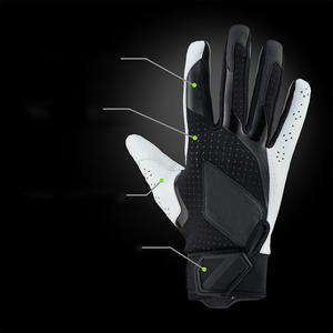 Gants de frappe respirants GLOBAL STAR noirs et blancs, en microfibre, à doigts entiers, avec fermeture auto-agrippante, écologiques - Product Image 5