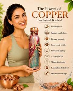 Copper Water Bottle <b>Butterfly</b> Wing Artwork Leakproof Reusable Ayurvedic Drinking Bottle Metal Drinkware Travel Gift - Product Image 2