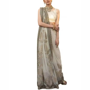 Luxury <b>Designer</b> Traditional Saree Formal Events Celebrations Party Wear Long Floor-Length Georgette Polyester Wrinkle-Free - Product Image 4