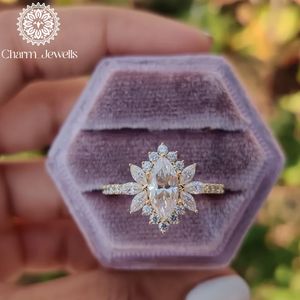 Bague de Fiançailles et d'Éternité Classique pour Femme Charm_Jewells en Argent Plaqué Or Rose 18K avec Moissanite Taille Coussin et Sertissage à Griffes IGI - Product Image 5